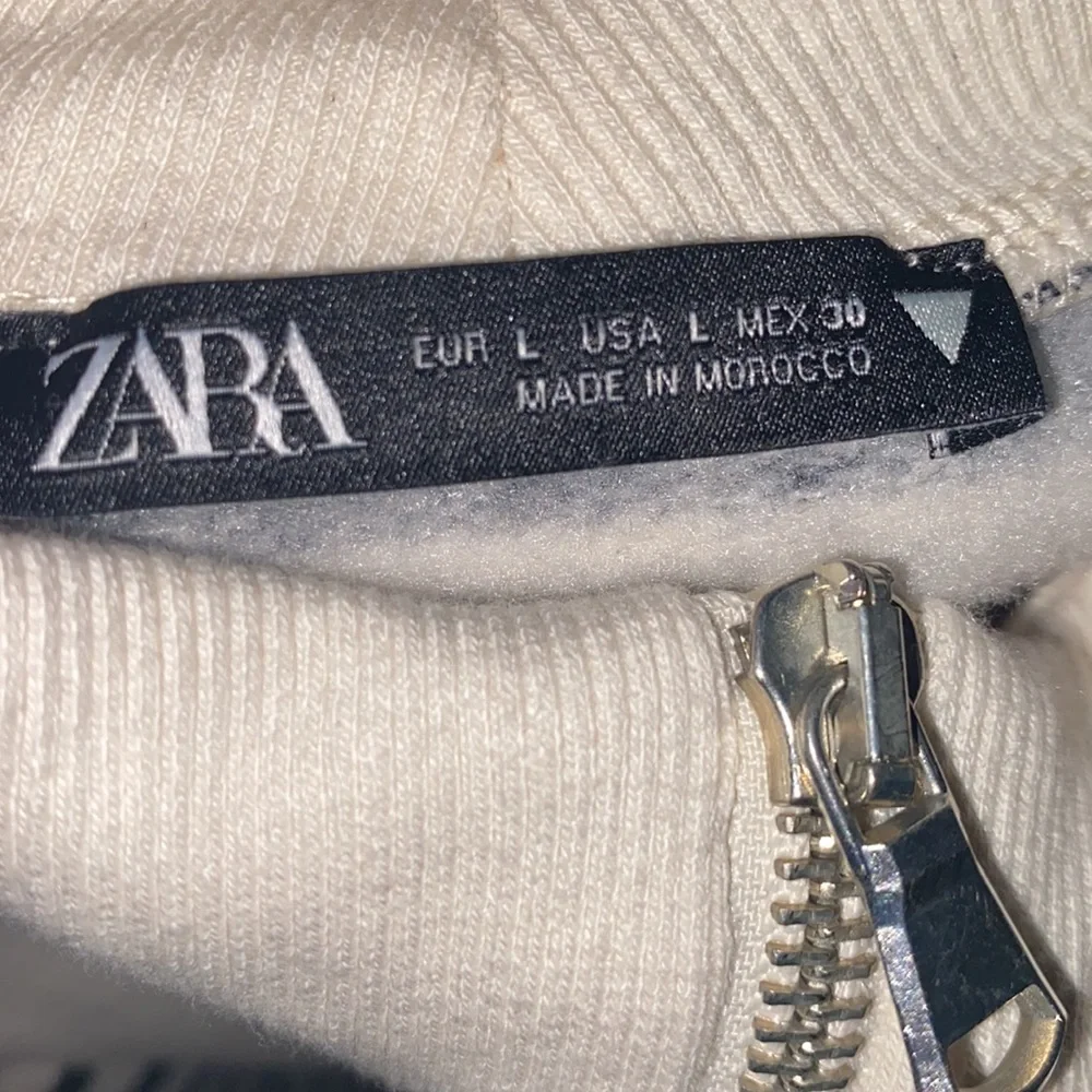 ZARA Striped Half-Zip Sweatshirt – Size L | Cotton Blend Pullover - Picture 4 of 15